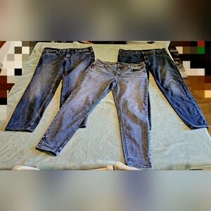 3 Pairs Silver Jeans Womens Suki Mid Straight Denim Stretch SZ 16/L32